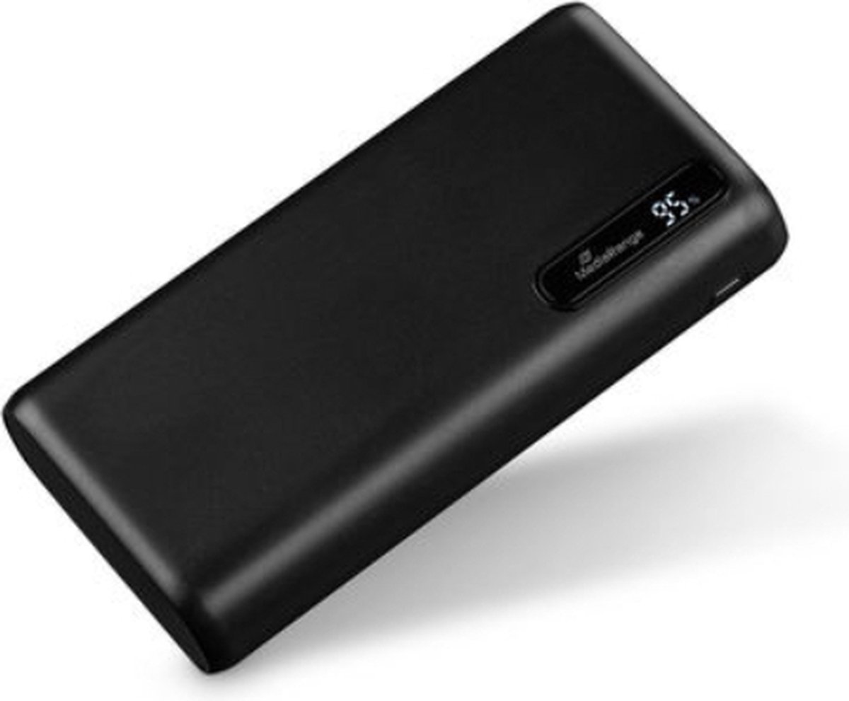 MediaRange oplaadbare powerbank 20.000 mAh - Met snellaadfunctie - USB, Micro USB & USB-C - Zwart