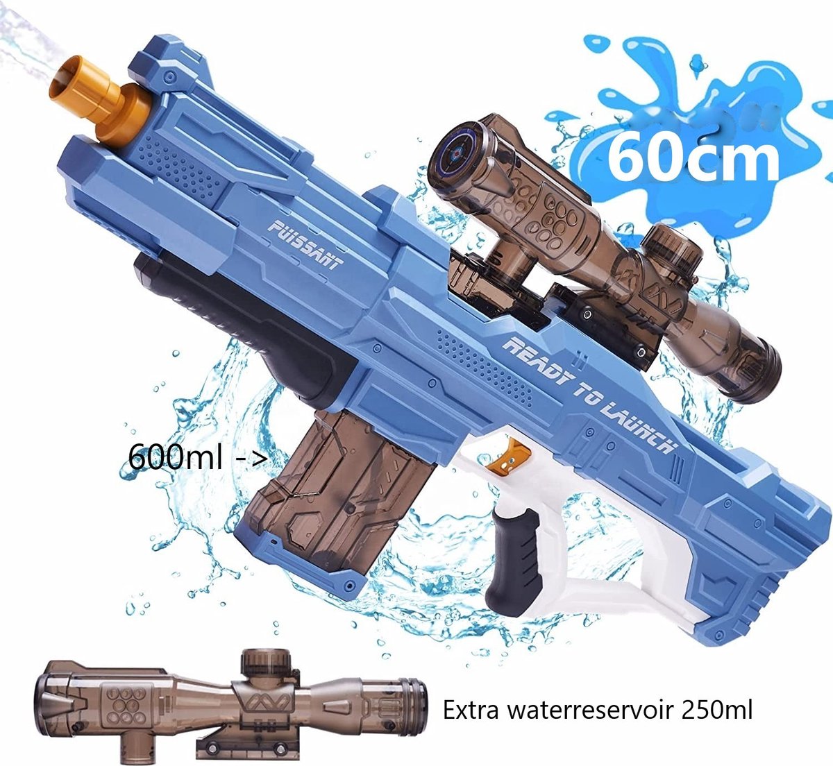 2022 NIEUW - Huntex Elektrische Waterpistool Blauw - Automatische Waterpistool - Watergun