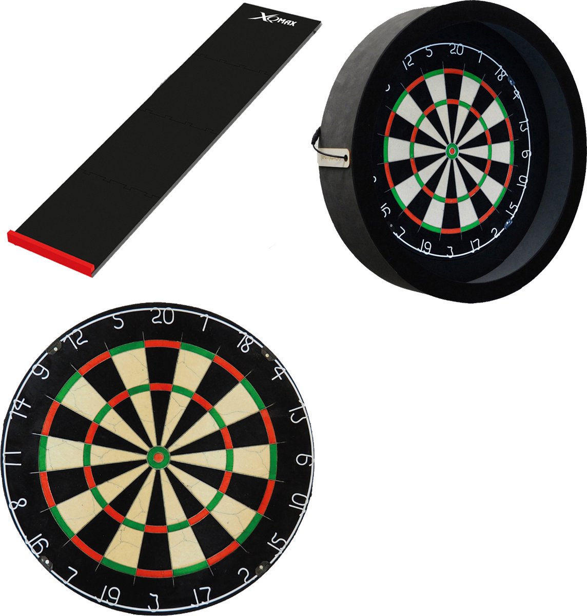 Dragon Darts - Plain dartbord - dartbord verlichting - XQMax puzzel dartmat - zwart