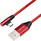 LogiLink CU0146 câble USB 1 m USB 2.0 USB A USB C Rouge