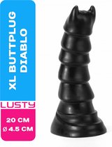 Lusty XL Buttplug Diablo - S - 20 x 4.5 cm - Met Zuignap - Monster Dildo - Geribbelde Anaalplug - Anal toys - Anale Speeltjes - Sexspeeltjes - Sex Toys