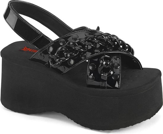 DemoniaCult - FUNN-12 Plateau Sandaal - US 6 - 36 Shoes - Zwart