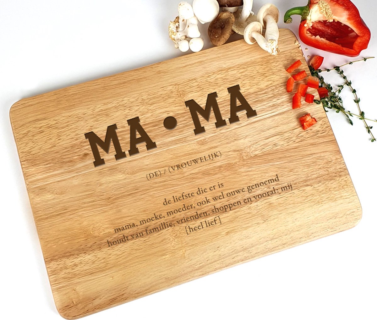 Snijplank hout - Ma*Ma - Moederdag cadeau - Liefste mama - Cadeau mama - 35x23cm - Moederdag - Snijplank - Mama - Mama cadeau - Cadeau voor mama - Cadeau voor vrouw - Kerst - MAMA