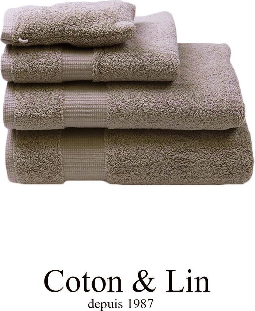 Coton&Lin Handdoek - 50x100cm - 100% Egyptisch katoen - Chanvre