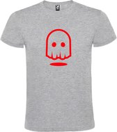 Grijs T-shirt ‘Spookje’ Rood maat 5XL