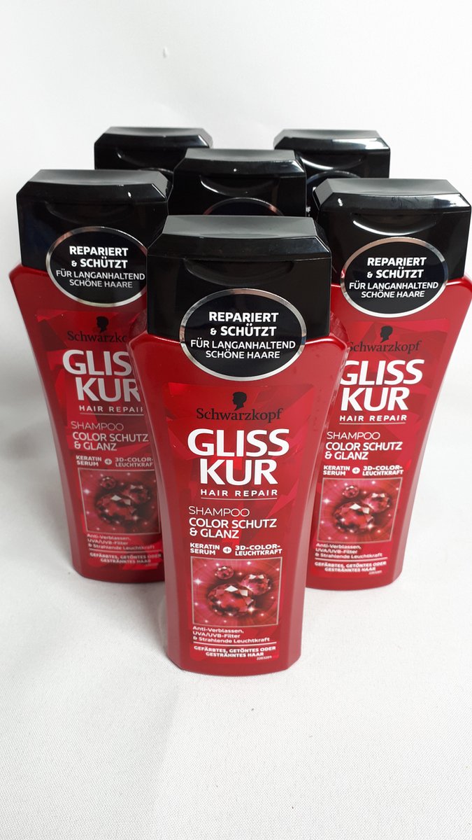 Gliss Kur - Hair Repair - Color Schutz & Glanz - Shampoo 6x 250 ml - Voordeelverpakking