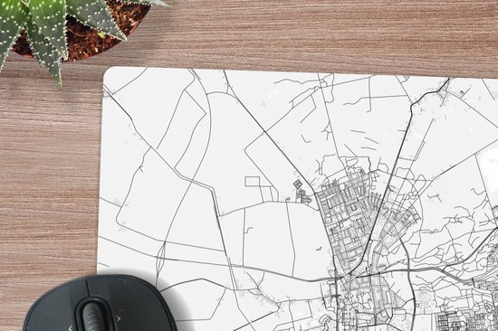 Muismat XXL 60x60 cm - Bureau onderlegger - Bureau mat Stadskaart Emmen - Bureaumat - Gaming mousepad xl - Bureaulegger groot - Computer deskmat