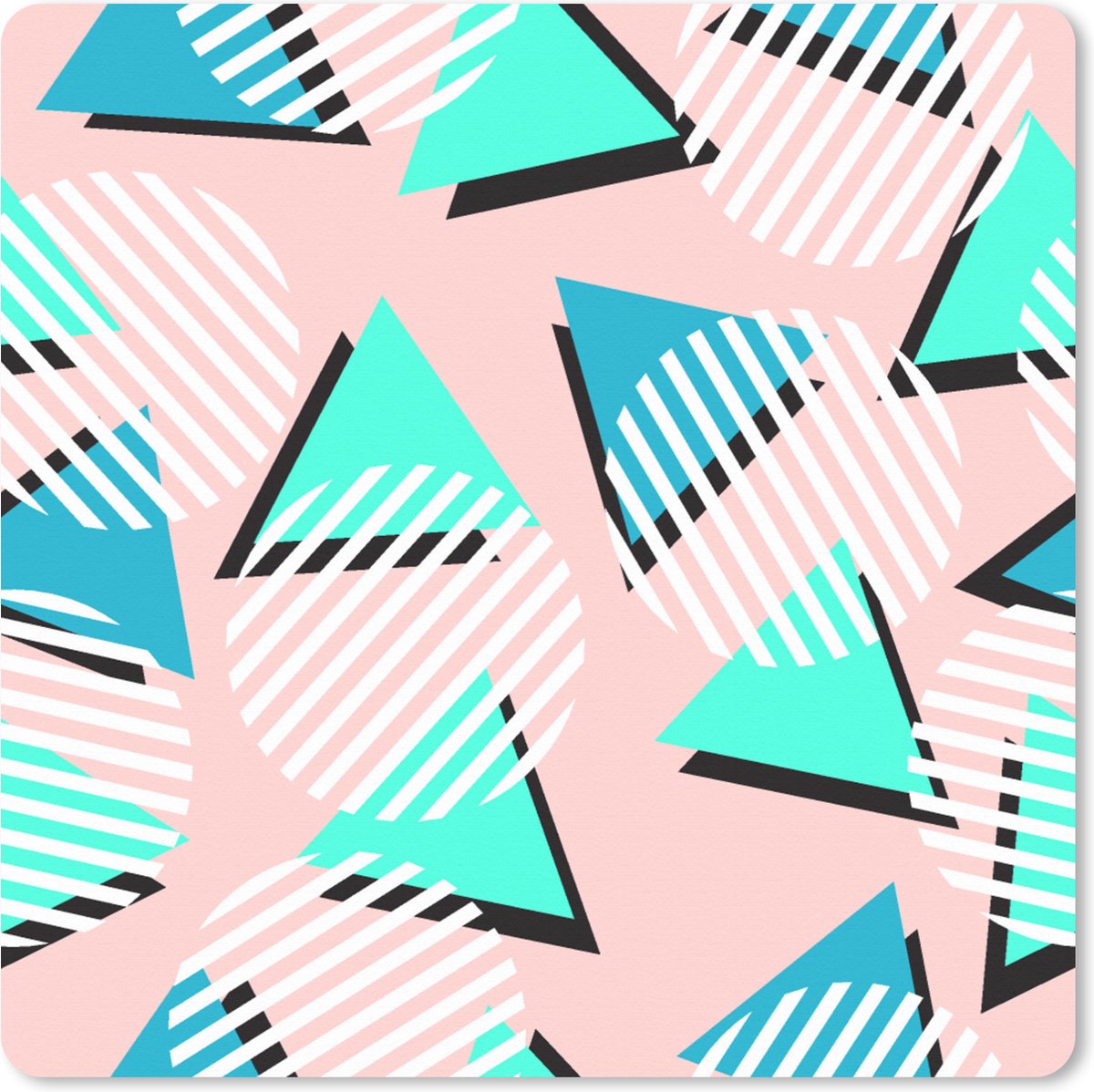 Muismat XXL 80x80 cm - Bureau onderlegger - Bureau mat Design - Jaren 80 - Abstract - Pastel - Bureaumat - Gaming mousepad xl - Bureaulegger groot - Computer deskmat