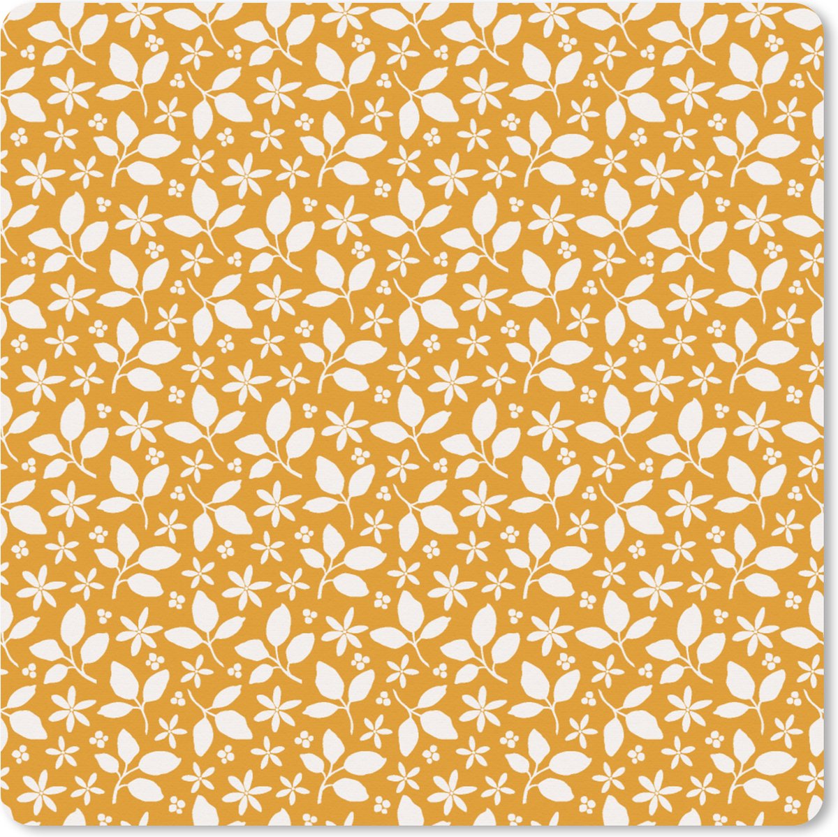Muismat XXL 60x60 cm - Bureau onderlegger - Bureau mat Patronen - Bladeren - Bloemen - Bureaumat - Gaming mousepad xl - Bureaulegger groot - Computer deskmat