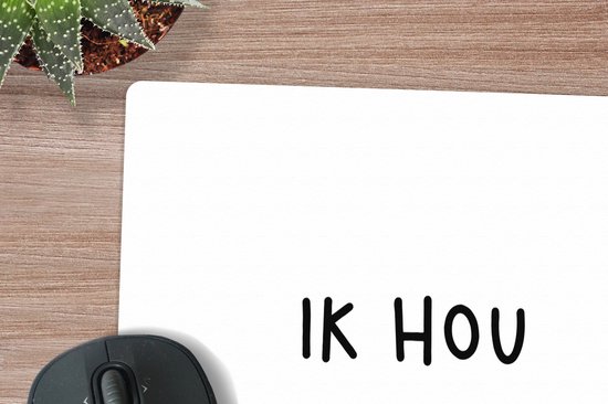 Muismat XXL 50x50 cm - Bureau onderlegger - Bureau mat Spreuken - Ik hou van jou - Quotes - Bureaumat - Gaming mousepad xl - Bureaulegger groot - Computer deskmat