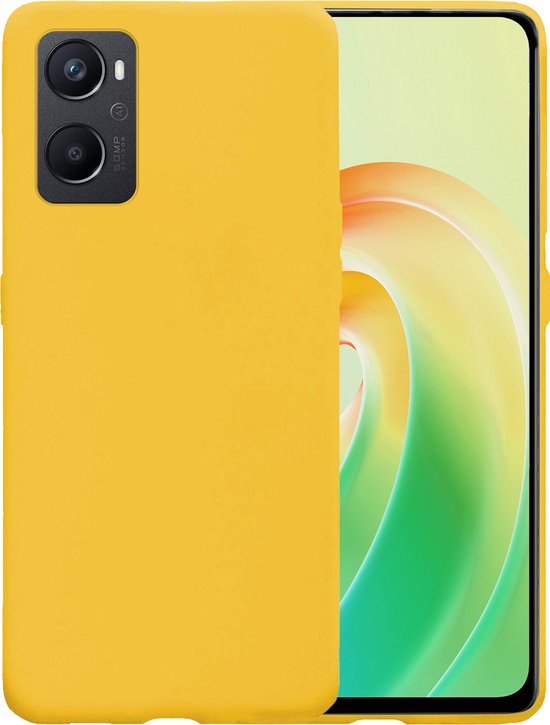 Hoesje Geschikt voor OPPO A76 Hoesje Siliconen Case - Hoes Geschikt voor OPPO A76 Hoes Siliconen - Geel