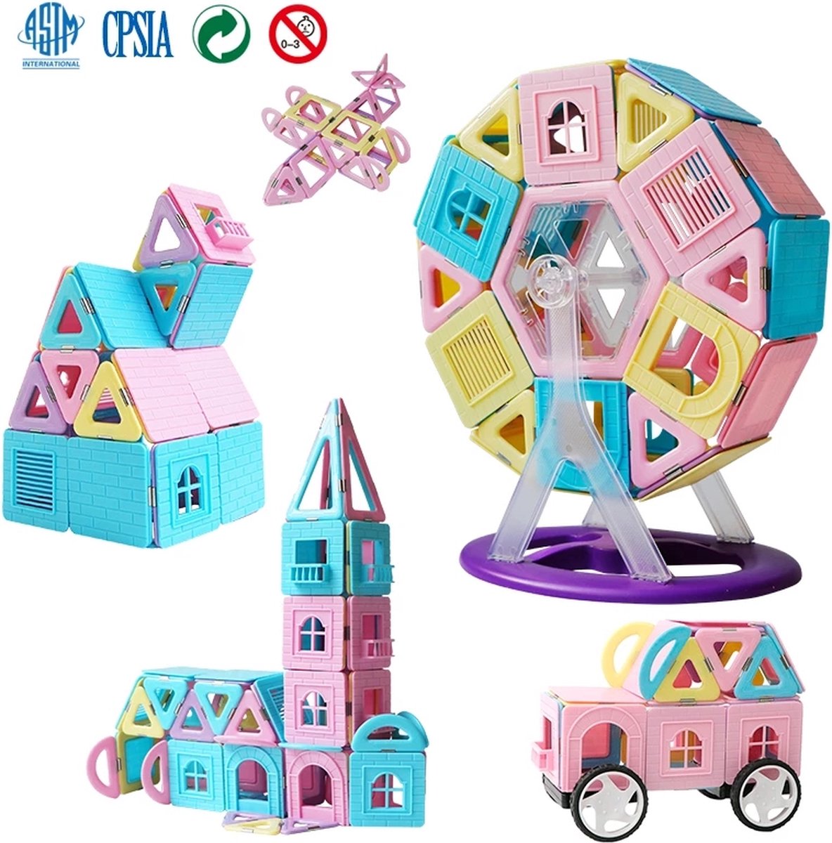 Polaza®️ Bouwblokken Set - 84 Stuks - Bouwstenen - Speelblokken - Blokken - Speelgoed - voor Kinderen - ABS - met Opbergdoos - ABS