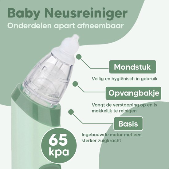 Hunnybunny® Elektrische Neusreiniger voor Baby’s met Muziek en Licht - Neuspeer - Aspirator - Neuszuiger van Hunnybunny — afbeelding 5