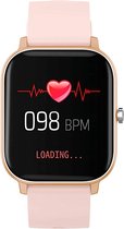 Tijdspeeltgeenrol smartwatch 500 Rose/goud - Heren/Dames- Android/iOS- Stappenteller - Hartslagmeter -Bloeddrukmeter - Bluetooth - Waterdicht-Fitness