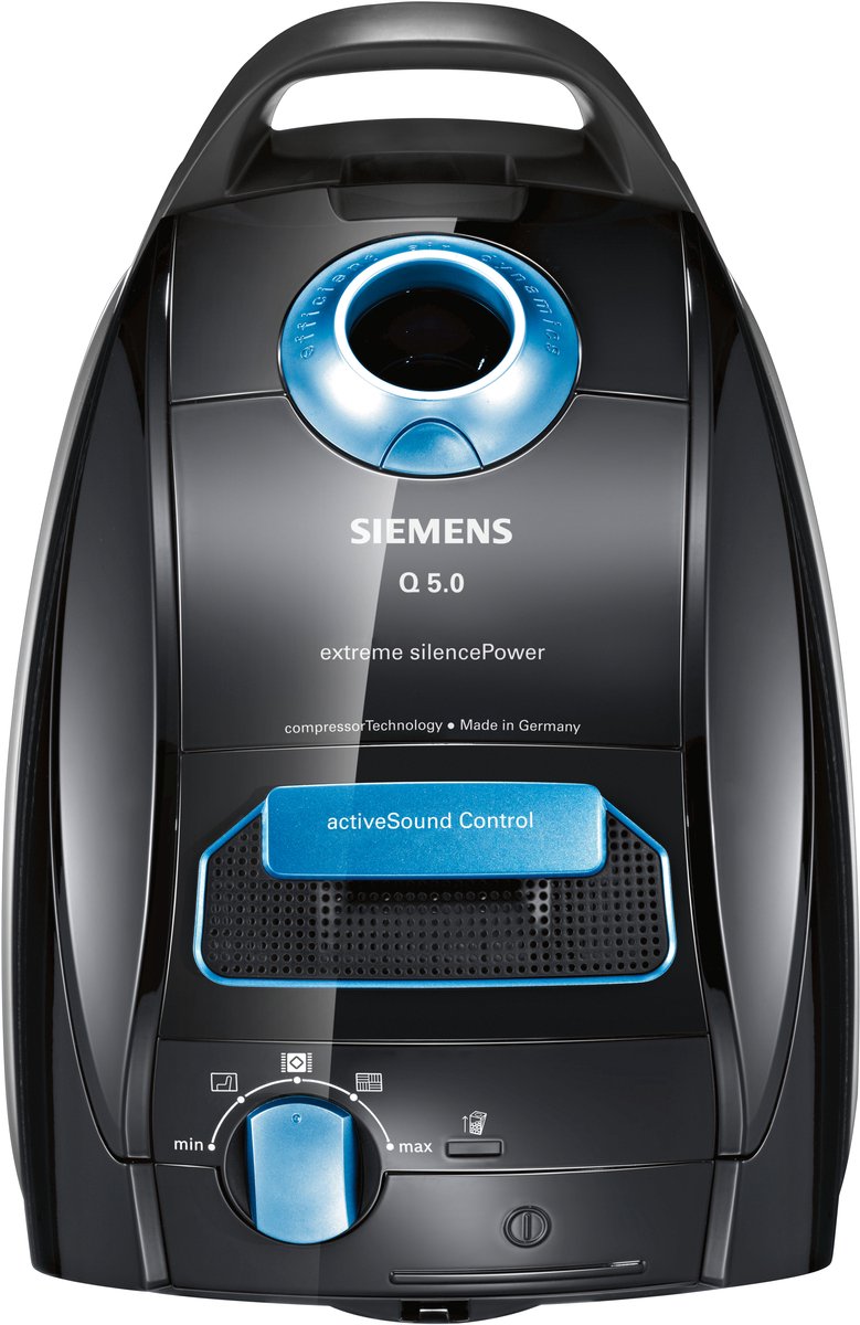 Siemens VSQ5X1238 - Stofzuiger - 850W - 4,5Liter + 5 stofzuigerzakken Zwart;Blauw