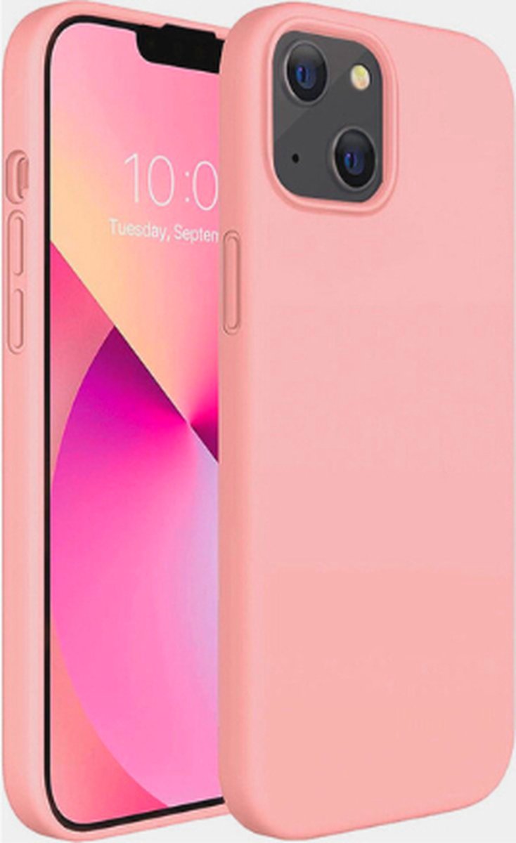 Iphone 13 hoesje - siliconen case - telefoonhoesje - roze