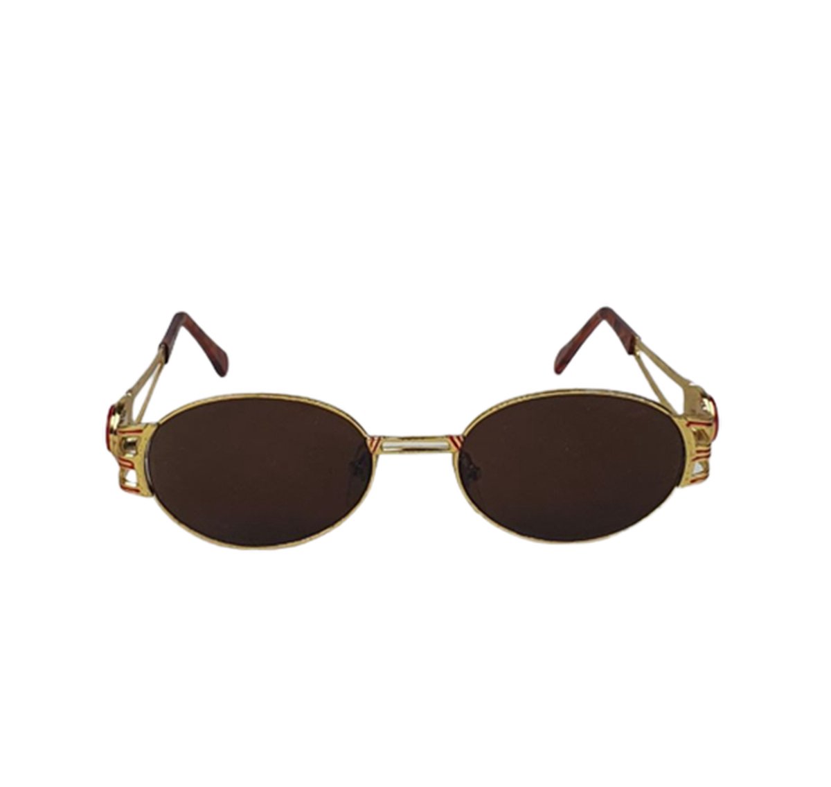 Zonnebril BRANDON - Luxe Bril met Rode Look - Bril - UV 400 - Goud / Rood - Ovaal - Shades - Unisex - John Lennon