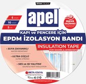 Bande isolante APEL - Caoutchouc EPDM - Tape isolant - Auto-adhésif - Pour l'étanchéité des Fenêtres/ Portes/ cadres 10 mm X 5 m - noir