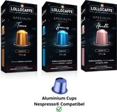 Lollo Caffè Napoli - Pack d'échantillons de capsules Nespresso (120 pcs.) - 3 saveurs - Café italien - Tasses à café à café 100% aluminium
