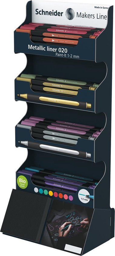 Schneider Paint-It Metallicliner 020 (tratto 1-2 mm), confezione da 10 pezzi, blu polare metallizzato