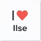 Muismat - Mousepad - I love - Ilse - Meisje - 30x30 cm - Muismatten