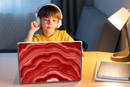 Laptop sticker - 11.6 inch - Agaat - Rood - Edelsteen - Abstract - 30x21cm - Laptopstickers - Laptop skin - Cover