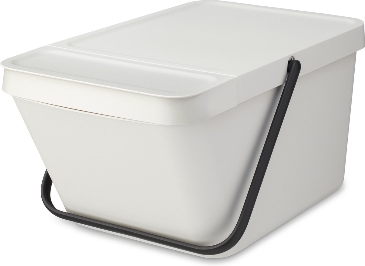 Goedkoopste Brabantia Sort & Go Prullenbak Stapelbaar - 20 liter - Light Grey