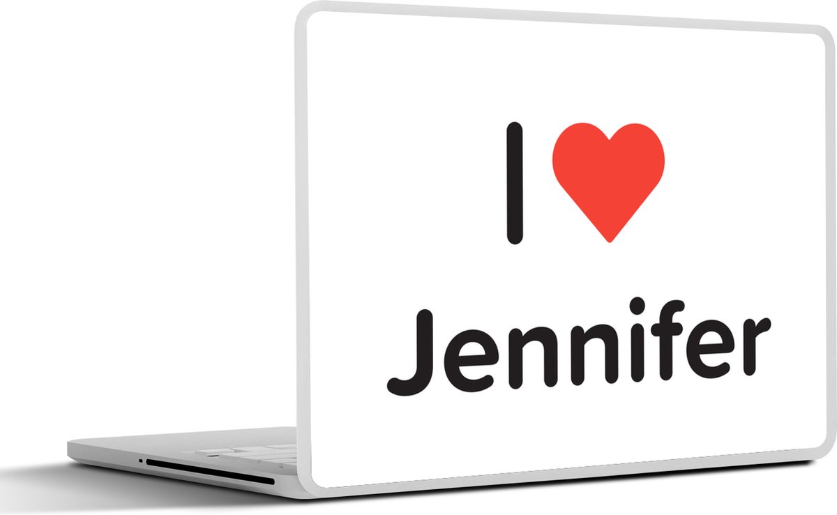 Laptop sticker - 14 inch - I love - Jennifer - Meisje - 32x5x23x5cm - Laptopstickers - Laptop skin - Cover