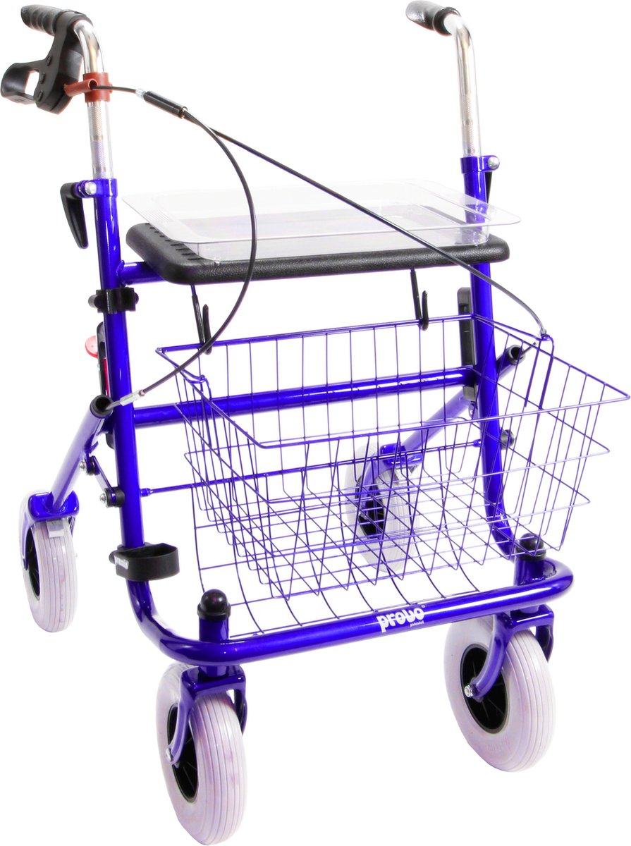 Goedkoopste PREMIS - PROVO - STANDAARD ROLLATOR - 2E GENERATIE - EENZIJDIG RECHTS GEREMD - BLAUW