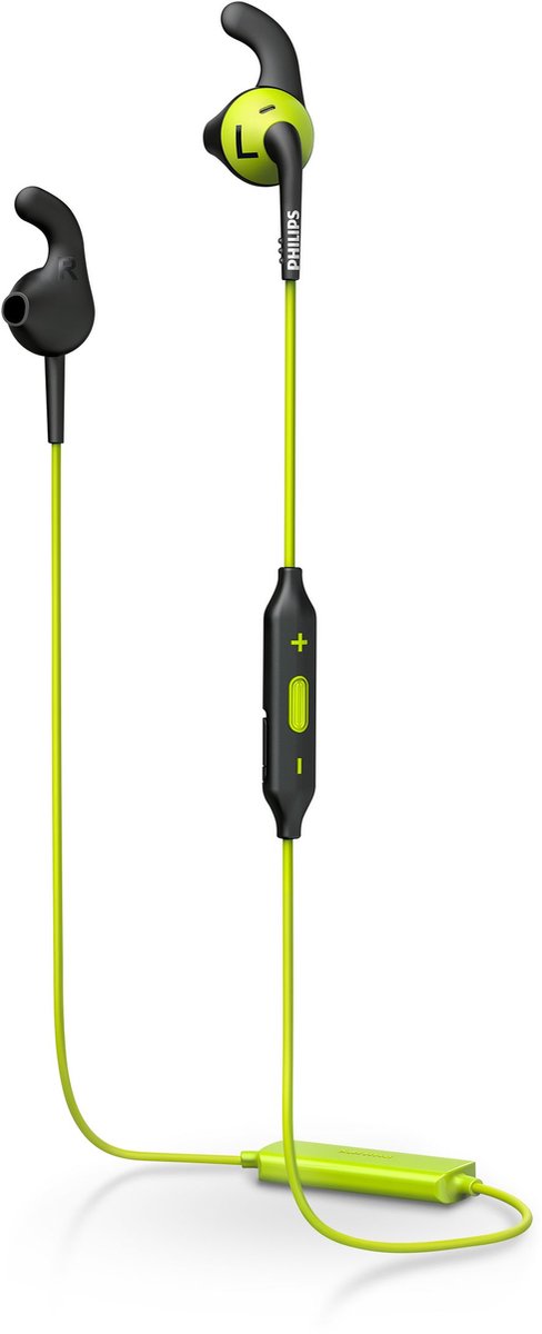 Philips ActionFit SHQ6500CL/27 hoofdtelefoon/headset In-ear Bluetooth Zwart, Limoen