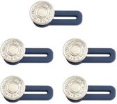 Premium Knoopsgat Verlenger 5 Stuks Zilver | Broekverbreder | Jeans Broek Verbreder | Broekverbredende Knoop | Zwanger Buikband | Zwangerschapsbroek Verbreder | Knoopsgaten Elastiek