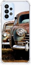 Mobiel Case Geschikt voor Samsung Galaxy A23 Telefoon Hoesje met doorzichtige rand Vintage Auto