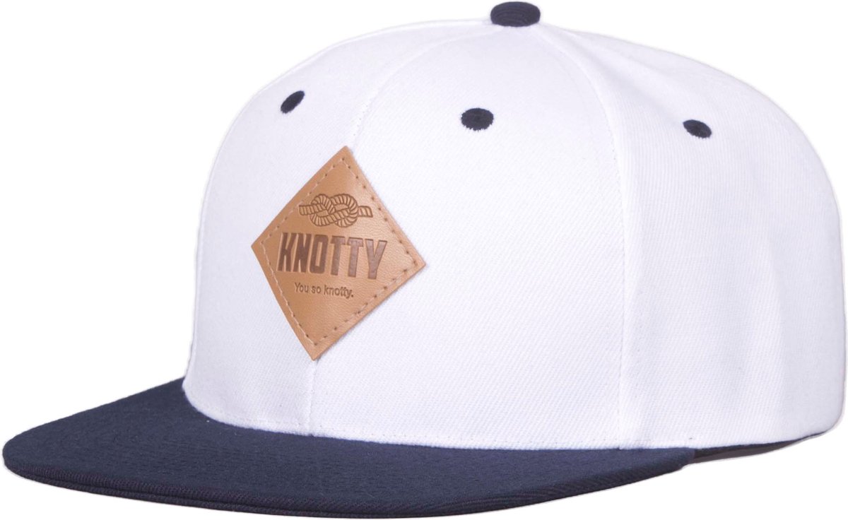 Knotty - Snapback Cap White / Navy Blue