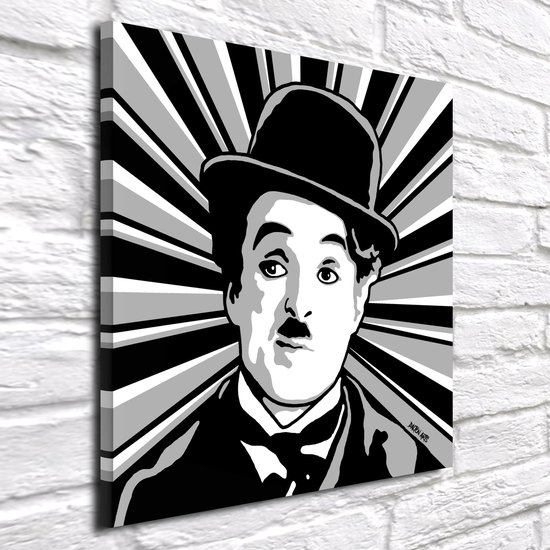 Toile Pop Art Charlie Chaplin - 80 x 80 cm - Toile imprimée - Sur cadre en  pin -... | bol.com