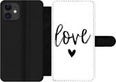 Bookcase Geschikt voor iPhone 12 Pro telefoonhoesje - Love - Spreuken - Quotes - Met vakjes - Wallet case met magneetsluiting