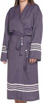 Hamam Badjas Krem Sultan Dark Purple - M - unisex - hotelkwaliteit - sauna badjas - luxe badjas - dunne zomer badjas - ochtendjas