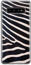 Case Company® - Hoesje geschikt voor Samsung Galaxy S10 Plus hoesje - Zebra - Soft Cover Telefoonhoesje - Bescherming aan alle Kanten en Schermrand