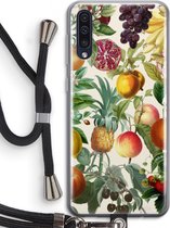 Case Company® - Hoesje met koord geschikt voor Samsung Galaxy A50 hoesje met Koord - Classic Flora - Telefoonhoesje met Zwart Koord - Bescherming aan alle Kanten en Over de Schermrand