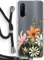 Case Company® - Hoesje met koord geschikt voor OnePlus Nord CE 5G hoesje met Koord - Floral bouquet - Telefoonhoesje met Zwart Koord - Bescherming aan alle Kanten en Over de Schermrand