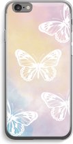 Case Company® - Hoesje geschikt voor iPhone 6 / 6S hoesje - White butterfly - Soft Cover Telefoonhoesje - Bescherming aan alle Kanten en Schermrand