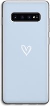 Case Company® - Hoesje geschikt voor Samsung Galaxy S10 4G hoesje - Klein Hart Blauw - Soft Cover Telefoonhoesje - Bescherming aan alle Kanten en Schermrand
