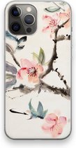 Case Company® - Hoesje geschikt voor iPhone 12 Pro Max hoesje - Japanse bloemen - Soft Cover Telefoonhoesje - Bescherming aan alle Kanten en Schermrand