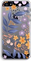 Case Company® - Hoesje geschikt voor iPhone 5 / 5S / SE (2016) hoesje - Flowers with blue leaves - Soft Cover Telefoonhoesje - Bescherming aan alle Kanten en Schermrand