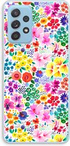 Case Company® - Hoesje geschikt voor Samsung Galaxy A73 hoesje - Little Flowers - Soft Cover Telefoonhoesje - Bescherming aan alle Kanten en Schermrand