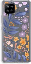 Case Company® - Hoesje geschikt voor Samsung Galaxy A42 5G hoesje - Flowers with blue leaves - Soft Cover Telefoonhoesje - Bescherming aan alle Kanten en Schermrand