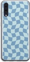 Case Company® - Hoesje geschikt voor Samsung Galaxy A50 hoesje - Grid Blauw - Soft Cover Telefoonhoesje - Bescherming aan alle Kanten en Schermrand