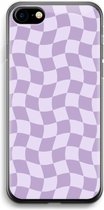 Case Company® - Hoesje geschikt voor iPhone SE 2020 hoesje - Grid Paars - Soft Cover Telefoonhoesje - Bescherming aan alle Kanten en Schermrand