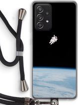 Case Company® - Hoesje met koord geschikt voor Samsung Galaxy A52 hoesje met Koord - Alone in Space - Telefoonhoesje met Zwart Koord - Bescherming aan alle Kanten en Over de Schermrand