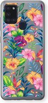 Case Company® - Hoesje geschikt voor Samsung Galaxy A21s hoesje - Tropisch 2 - Soft Cover Telefoonhoesje - Bescherming aan alle Kanten en Schermrand