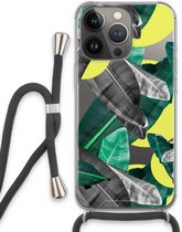 Case Company® - Hoesje met koord geschikt voor iPhone 13 Pro hoesje met Koord - Fantasie jungle - Telefoonhoesje met Zwart Koord - Extra Bescherming aan alle Kanten en Over de Schermrand